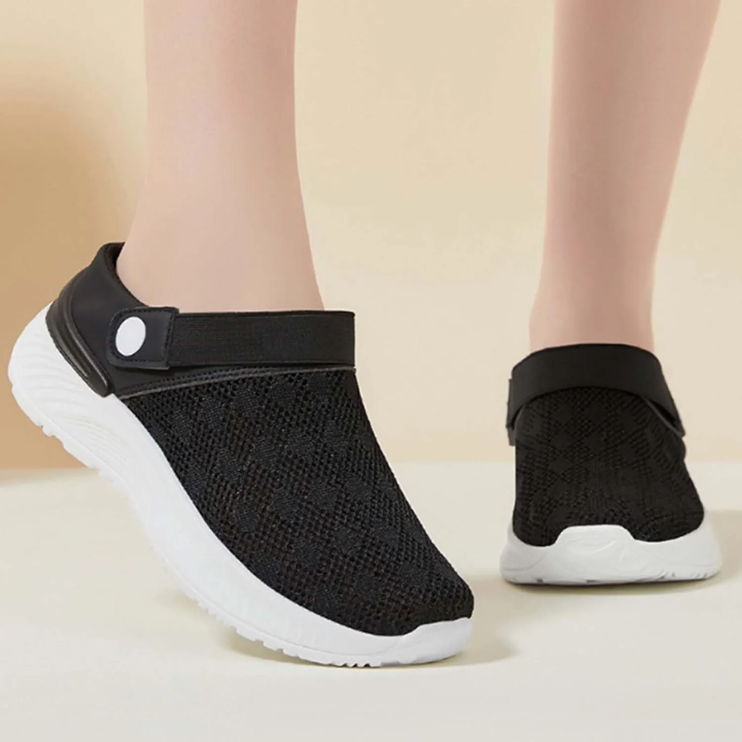 Women's Orthopedic Sandals Summer Breathable Mesh Hollow Out Walking Mules Casual Lightweight Closed Round Toe Slip On Outdoor Beach Shoes Fashion Quick Drying Water Shoes