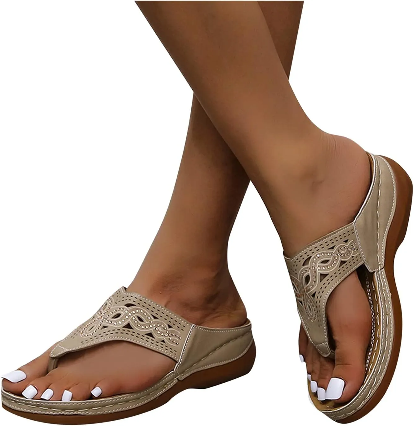 Womens Orthopedic Walking Sandals with Arch Support Adjustable Straps Comfortable Summer Beach Casual Outdoor Slides Plantar Fasciitis Relief Recovery Footwear