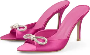 Women's Peep Toe Gold Mules - Big Size Classic Summer Stilettos