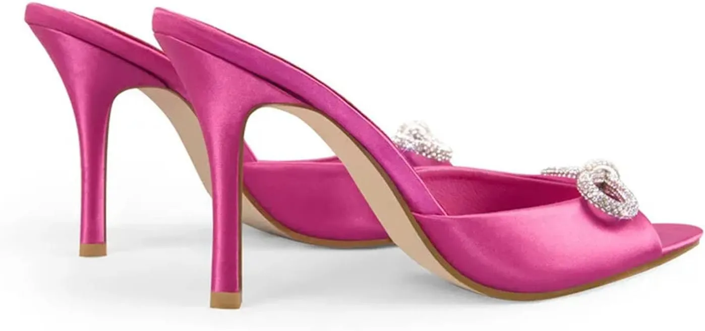 Women's Peep Toe Gold Mules - Big Size Classic Summer Stilettos