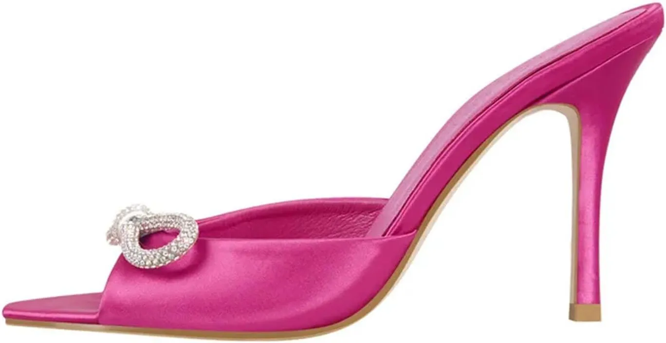 Women's Peep Toe Gold Mules - Big Size Classic Summer Stilettos