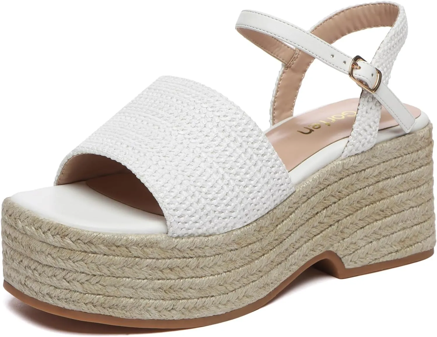 Women's Platform Espadrille Wedge Sandals Arch Support Ankle Strap Open Toe Casual Sandal