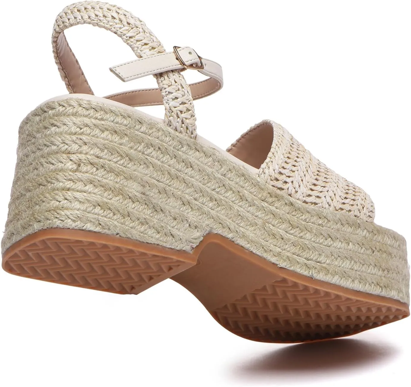 Women's Platform Espadrille Wedge Sandals Arch Support Ankle Strap Open Toe Casual Sandal