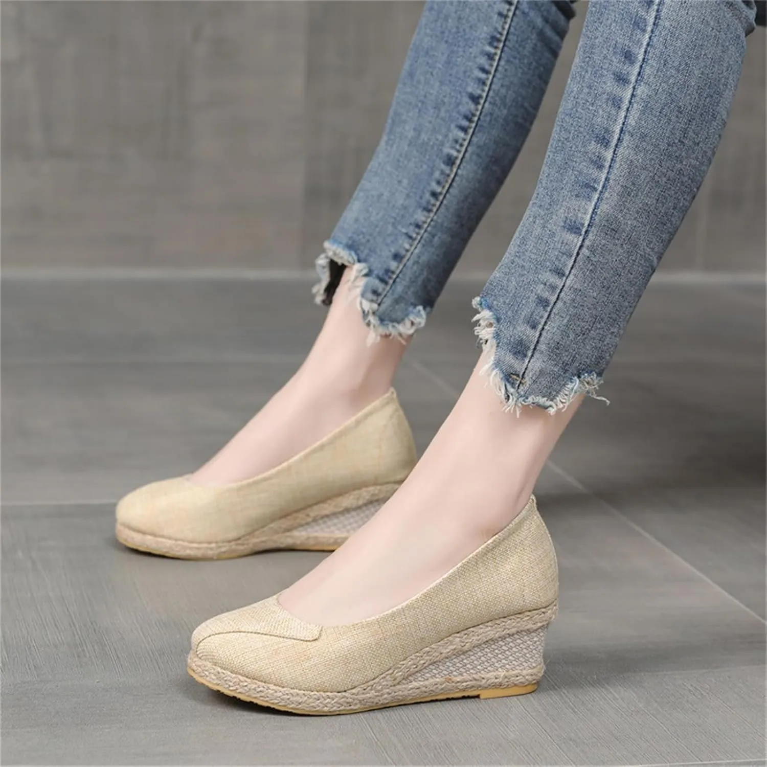 Women's Platform Espadrilles Wedge Sandals Closed Pointed Toe sandals Slip On Comfortable Platform lightweight shoes comfy Pumps Shoes dressy casual summer shoes