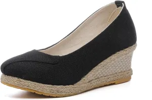 Women's Platform Espadrilles Wedge Sandals Closed Pointed Toe sandals Slip On Comfortable Platform lightweight shoes comfy Pumps Shoes dressy casual summer shoes