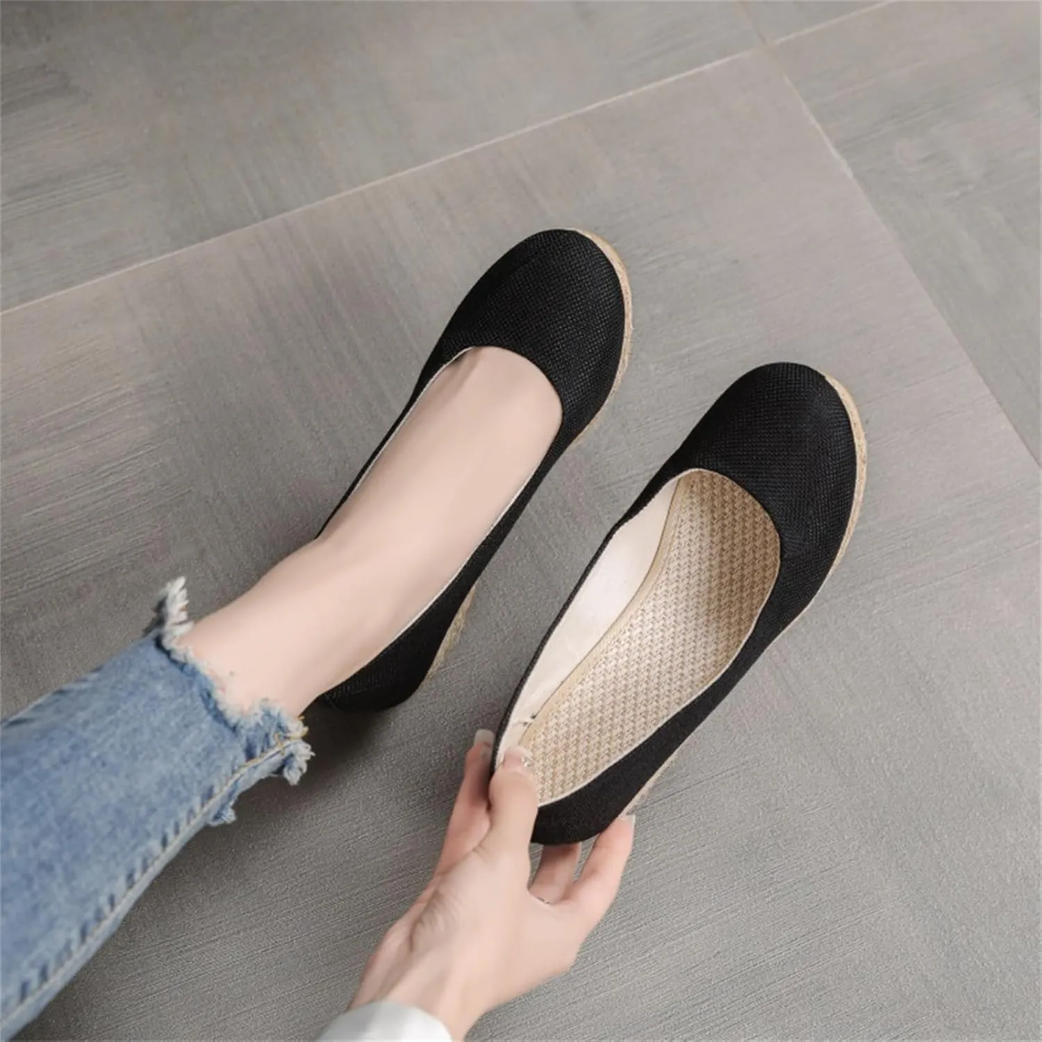 Women's Platform Espadrilles Wedge Sandals Closed Pointed Toe sandals Slip On Comfortable Platform lightweight shoes comfy Pumps Shoes dressy casual summer shoes