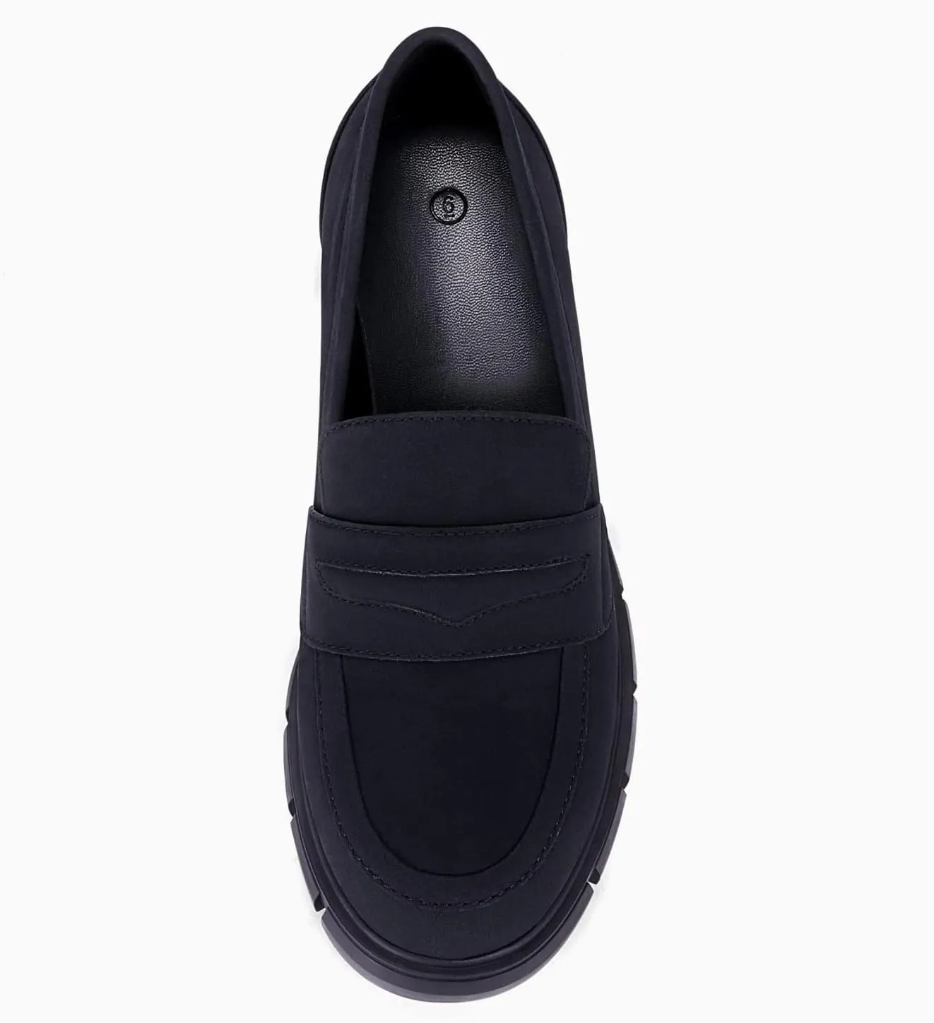 Womens Platform Loafers Chunky Heel Penny Loafer Lug Sole Slip On Round Toe Comfort Dress Work Shoes