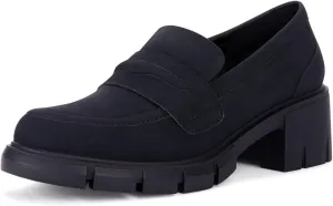 Womens Platform Loafers Chunky Heel Penny Loafer Lug Sole Slip On Round Toe Comfort Dress Work Shoes