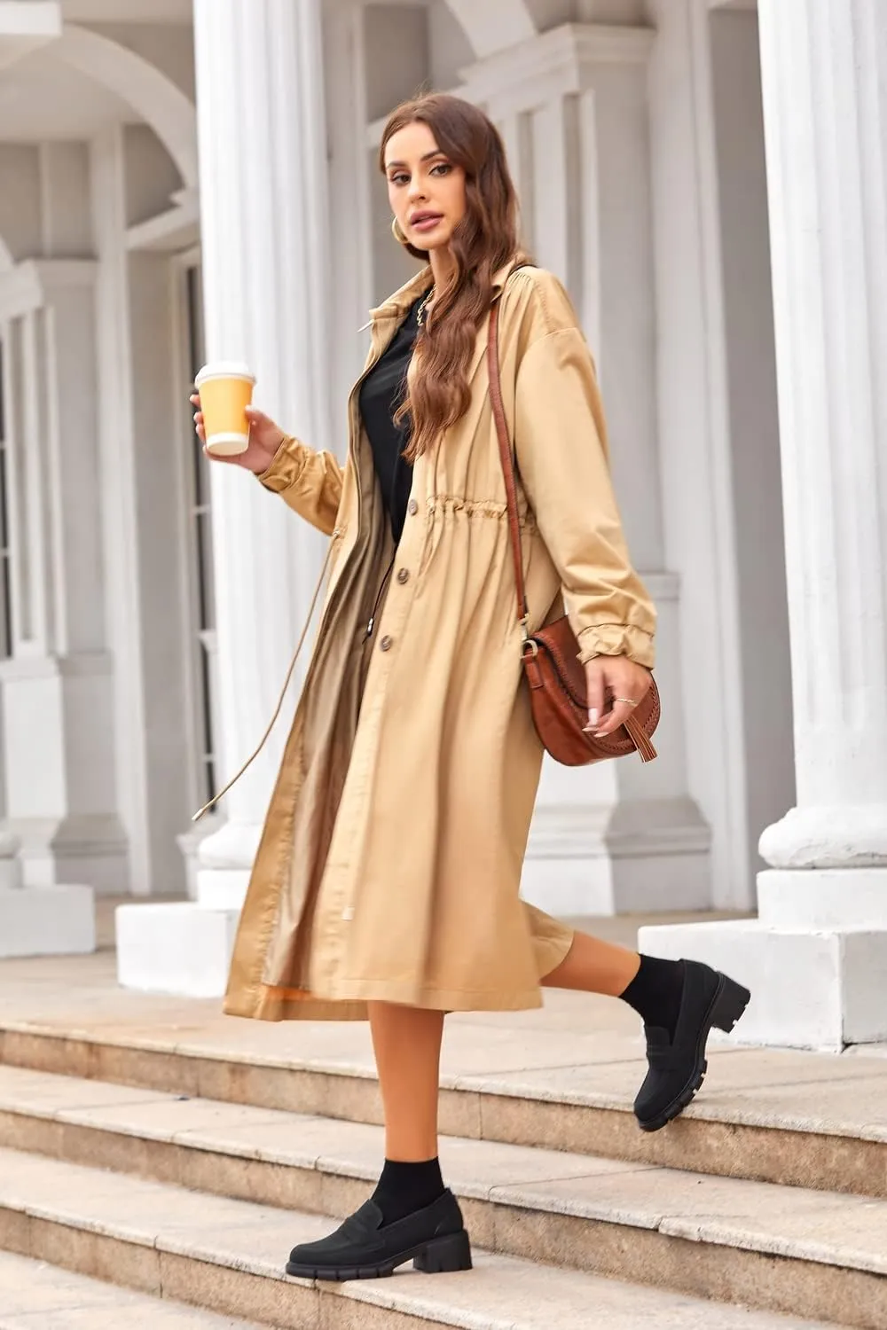 Womens Platform Loafers Chunky Heel Penny Loafer Lug Sole Slip On Round Toe Comfort Dress Work Shoes