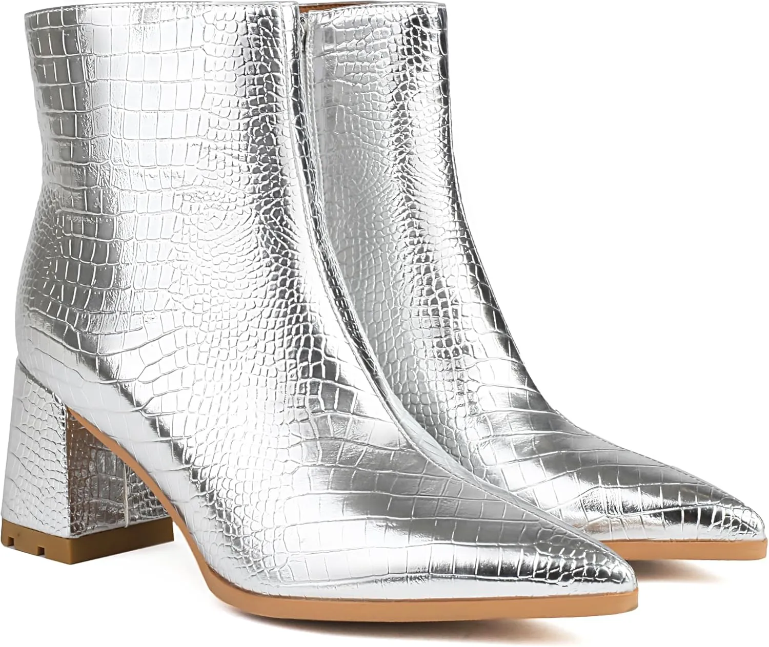Women's Pointed Toe Boots Block Chunky Heel Ankle Booties