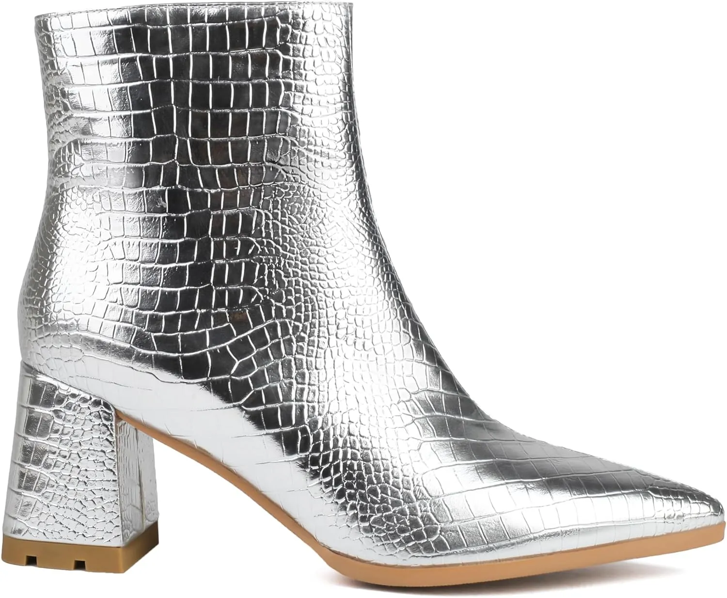 Women's Pointed Toe Boots Block Chunky Heel Ankle Booties