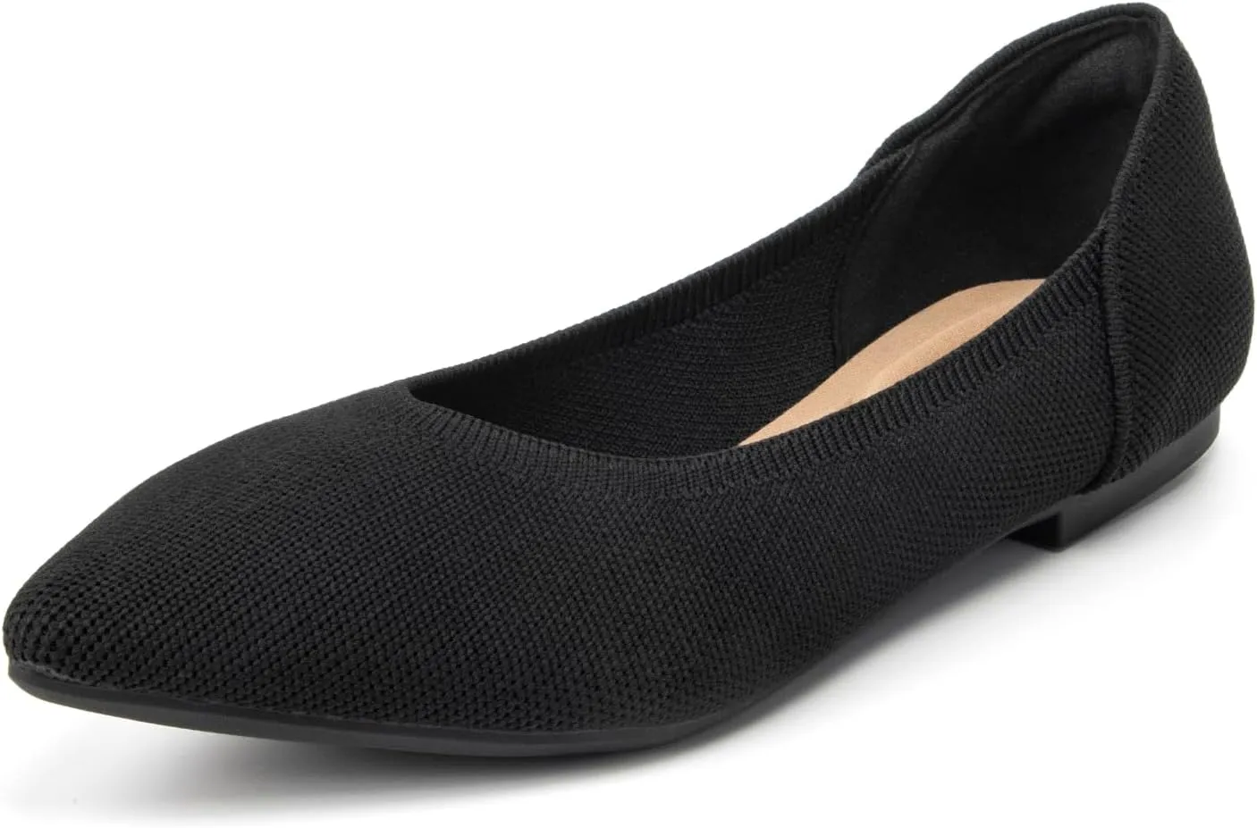 Women's Pointed Toe Breathable Knit Flats Shoes Soft Slip On Dress Ballet Flats for Women Comfortable Casual Work Driving Lightweight Knitted Flat Loafers