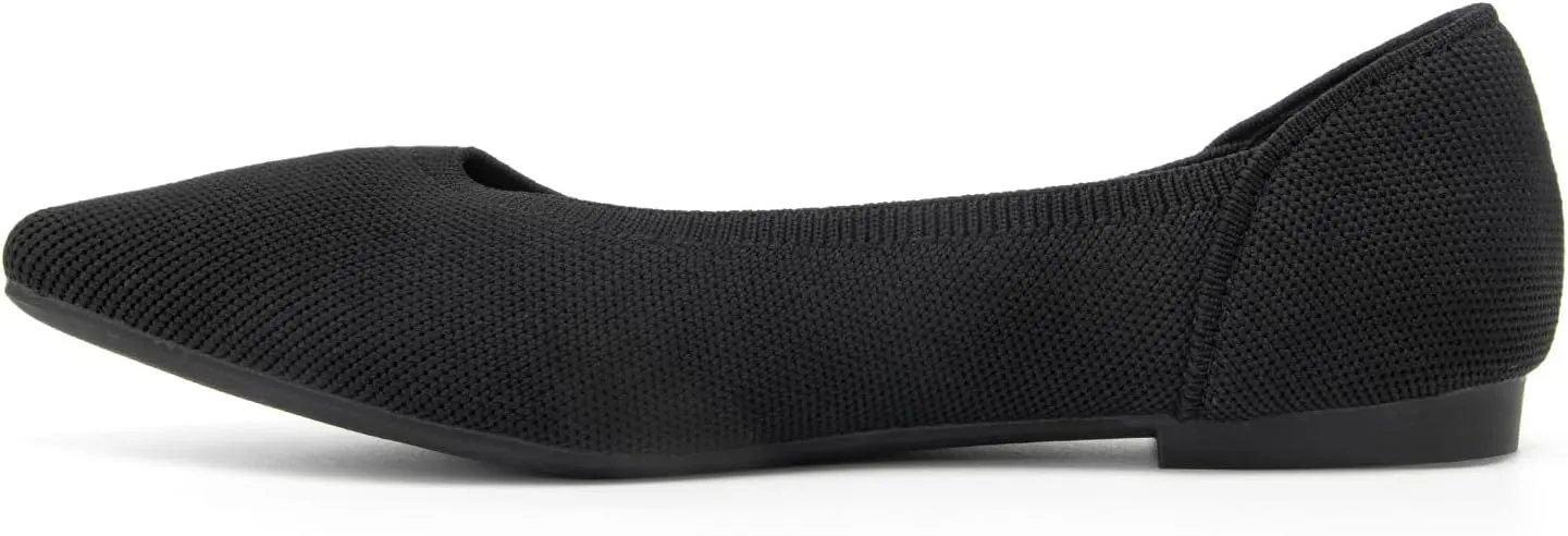Women's Pointed Toe Breathable Knit Flats Shoes Soft Slip On Dress Ballet Flats for Women Comfortable Casual Work Driving Lightweight Knitted Flat Loafers