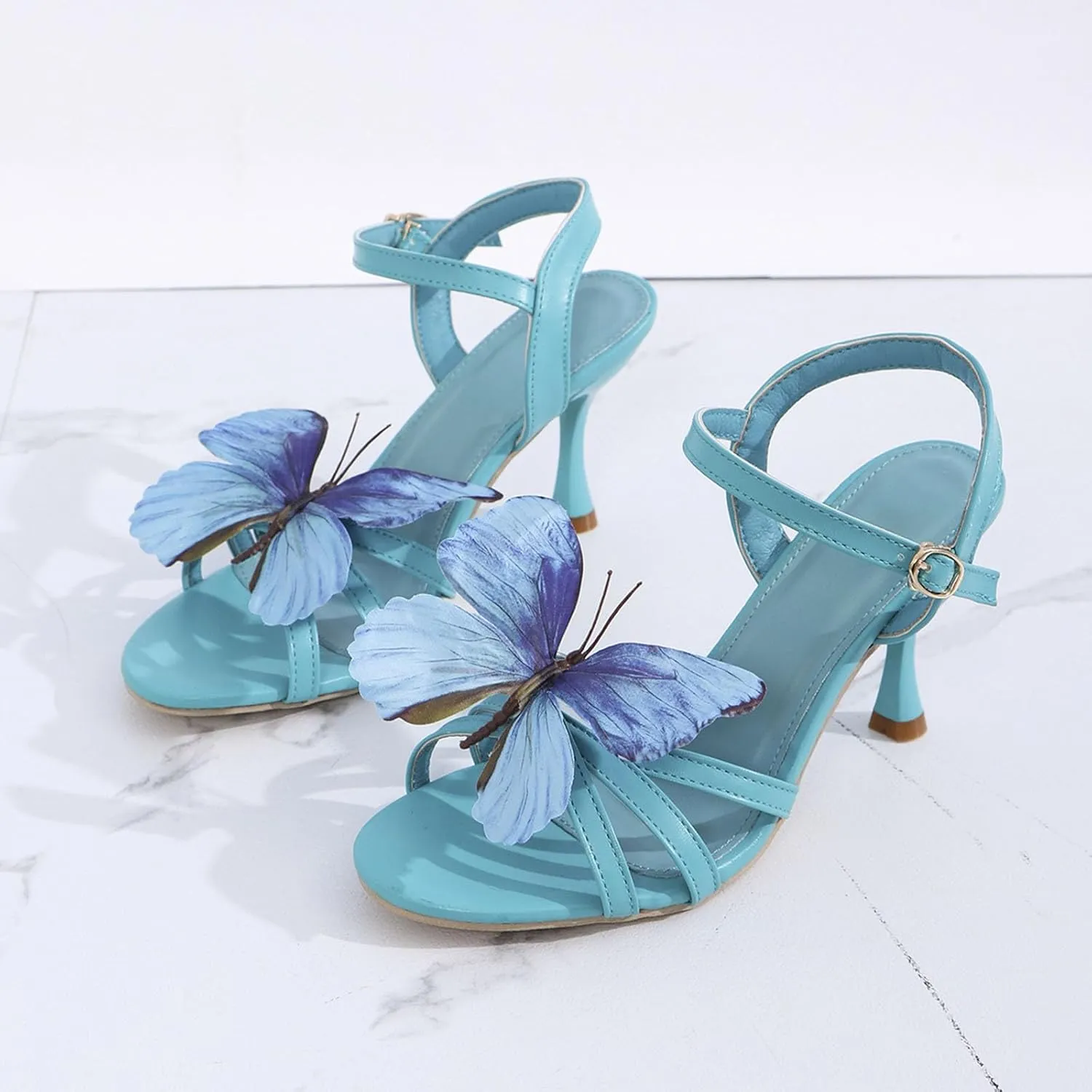 Womens Sandals Open Toe Dress Sandals with Ankle Strap Wedding Party Black Prom Heels Summer Dress Shoes