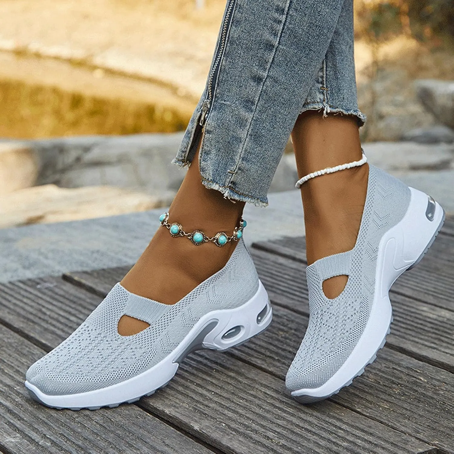 Women's Sandals Soft Arch Support Sandals Woven Orthopedic Breathable Sandals Outdoor Anti-Skid Sports Shoes
