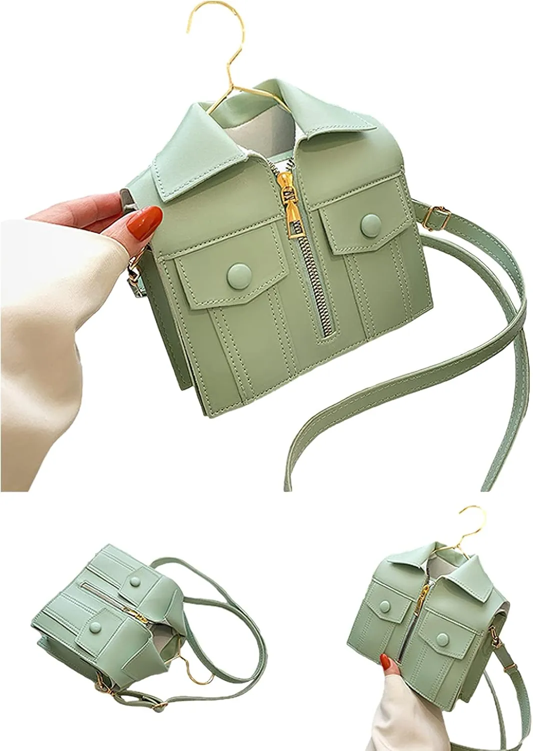 Women's Shirt-Shaped Purse Novelty Shoulder Bag Unique Clutch Handbag Funny Leather Crossbody Tote Satchel