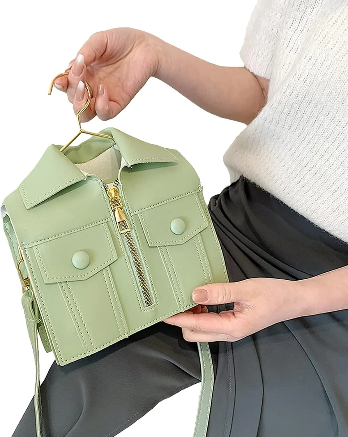 Women's Shirt-Shaped Purse Novelty Shoulder Bag Unique Clutch Handbag Funny Leather Crossbody Tote Satchel