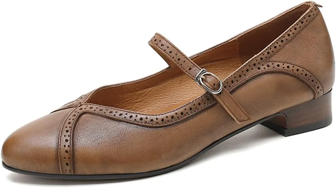 Womens Shoes Summer Strap Pointed Toe Oxford Shoes Loafers Spring Vintage for Woman