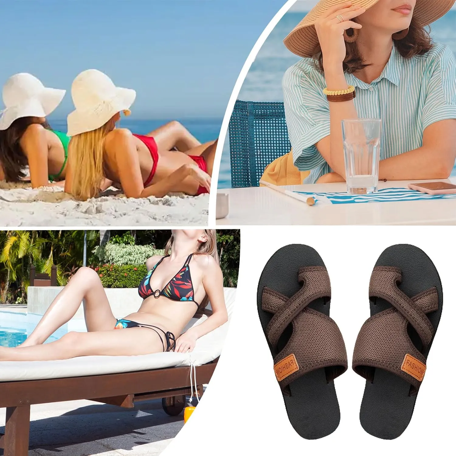 Womens Slide Sandals with Arch Support Adjustable Orthopedic Flip Flops Walking Summer Shoes Summer Casual Mesh Flats Slippers Breathable Comfortable