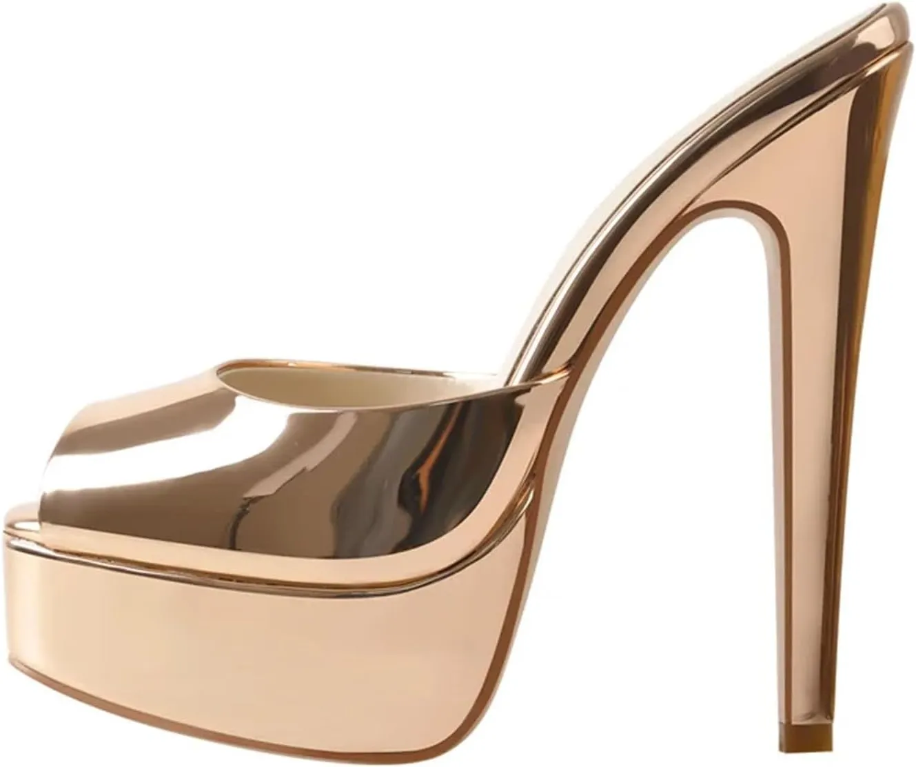 Women's Square Strap Mules - Peep Toe Slingback Slip On Heels