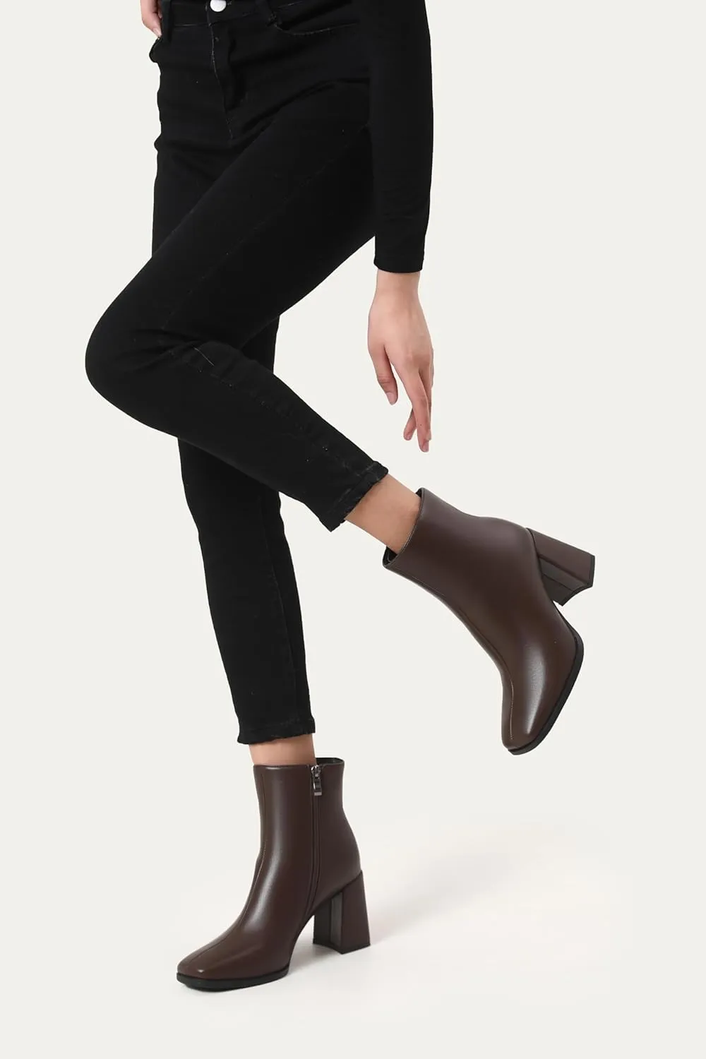 Womens Square Toe Ankle Boots Chunky Heel Causual Comfort Ankle Booties Dress Boots for Women