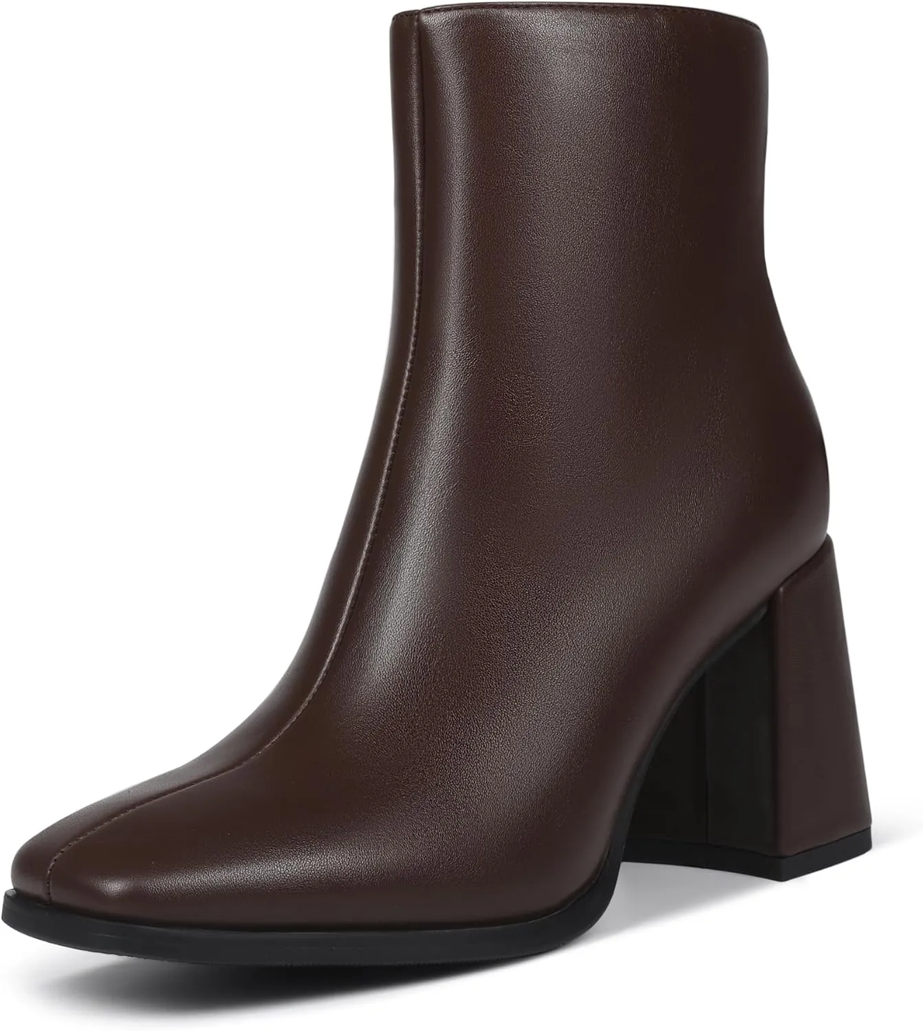 Womens Square Toe Ankle Boots Chunky Heel Causual Comfort Ankle Booties Dress Boots for Women