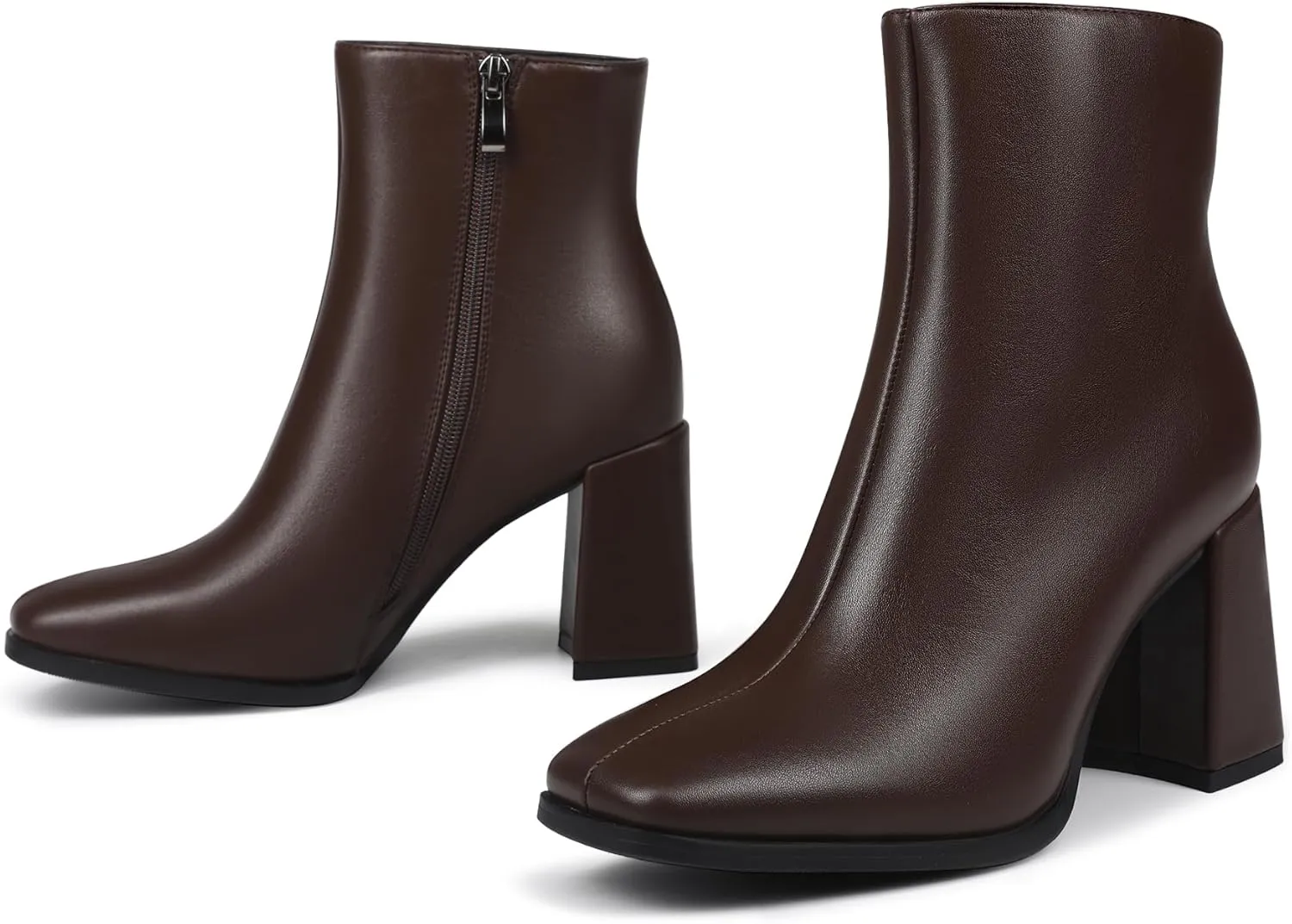 Womens Square Toe Ankle Boots Chunky Heel Causual Comfort Ankle Booties Dress Boots for Women