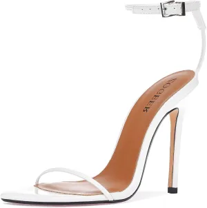 Women's Stiletto High Heeled Sandals 4.7 inch Sexy Strappy Open Toe Black Red Heels Wedding Party Evening Prom Dance Dressy Shoes