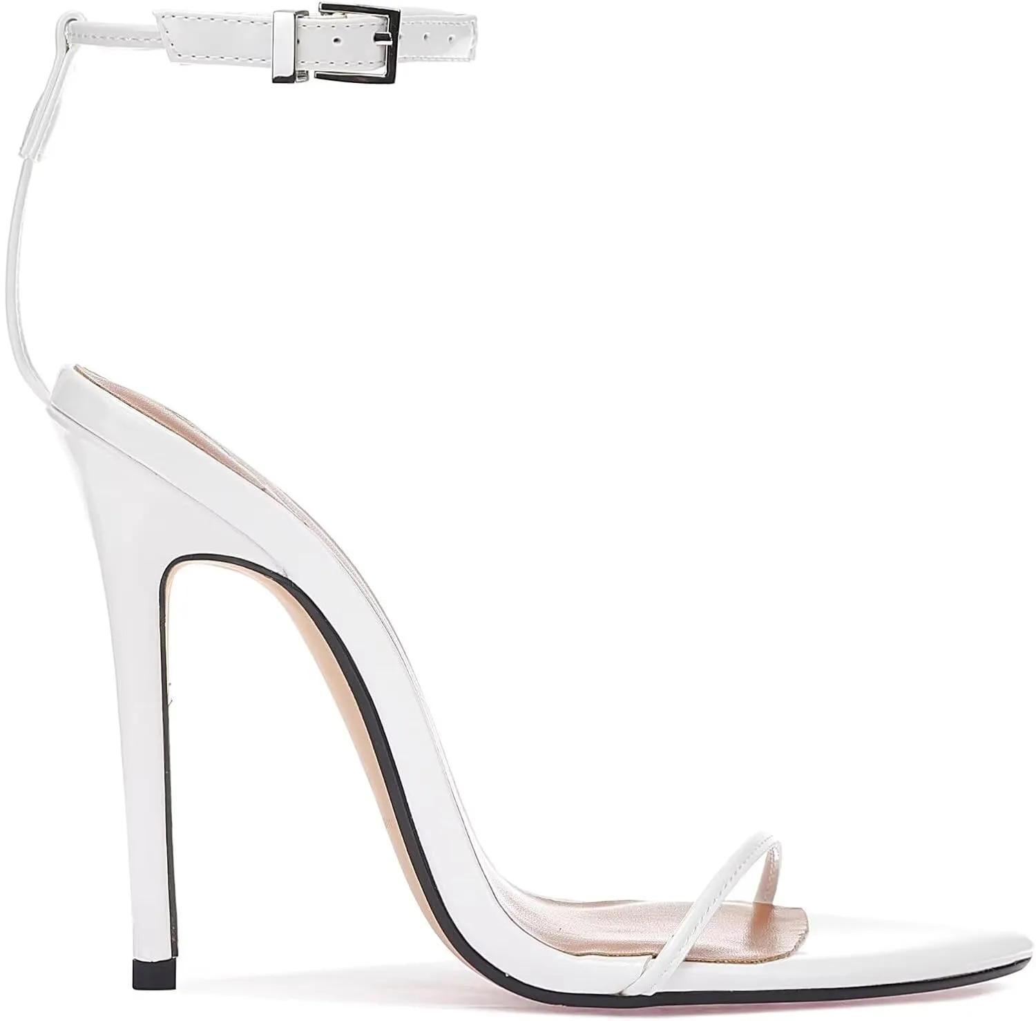 Women's Stiletto High Heeled Sandals 4.7 inch Sexy Strappy Open Toe Black Red Heels Wedding Party Evening Prom Dance Dressy Shoes