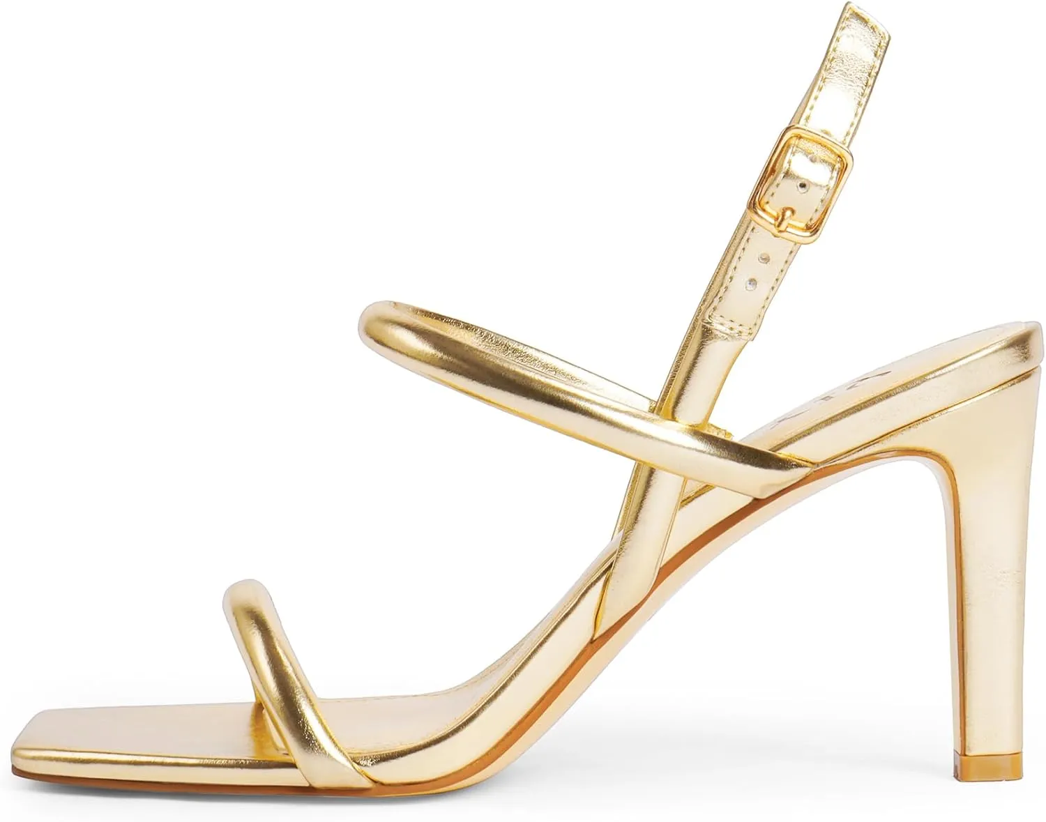 Womens Strappy Sandals Open Toe Ankle Strap Heeled Sandals Square Toe High Heels for Women