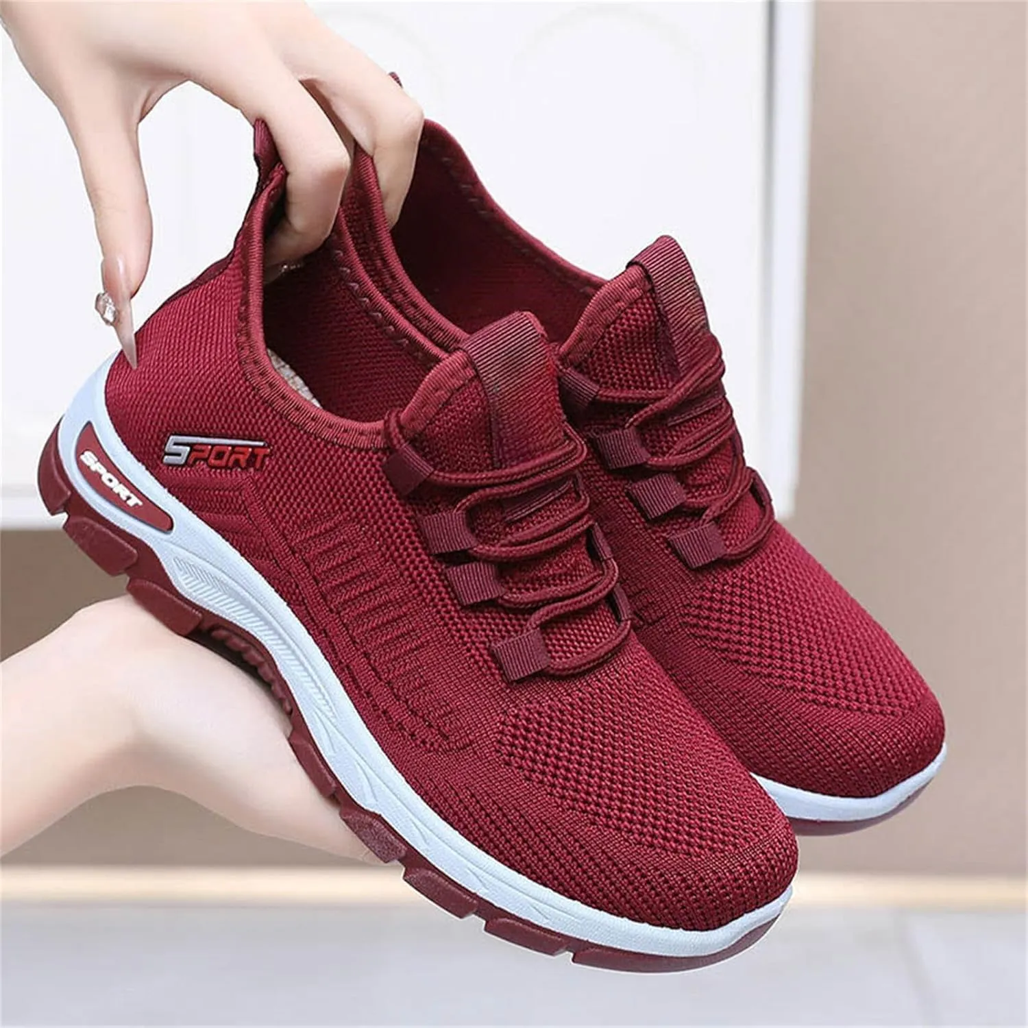 Womens Summer Running Shoes 2025 Non Slip Shoes Breathable Lightweigh Non Slip Athletic Sports Walking Sneakers