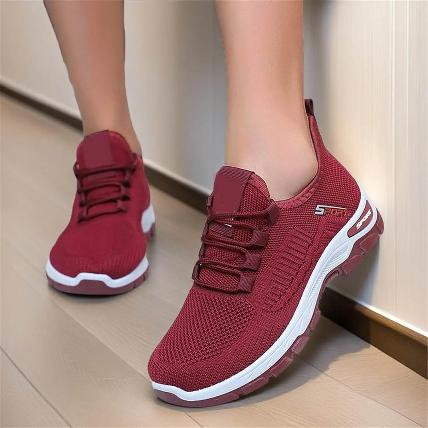 Womens Summer Running Shoes 2025 Non Slip Shoes Breathable Lightweigh Non Slip Athletic Sports Walking Sneakers