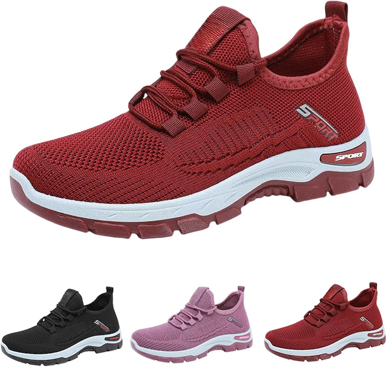 Womens Summer Running Shoes 2025 Non Slip Shoes Breathable Lightweigh Non Slip Athletic Sports Walking Sneakers