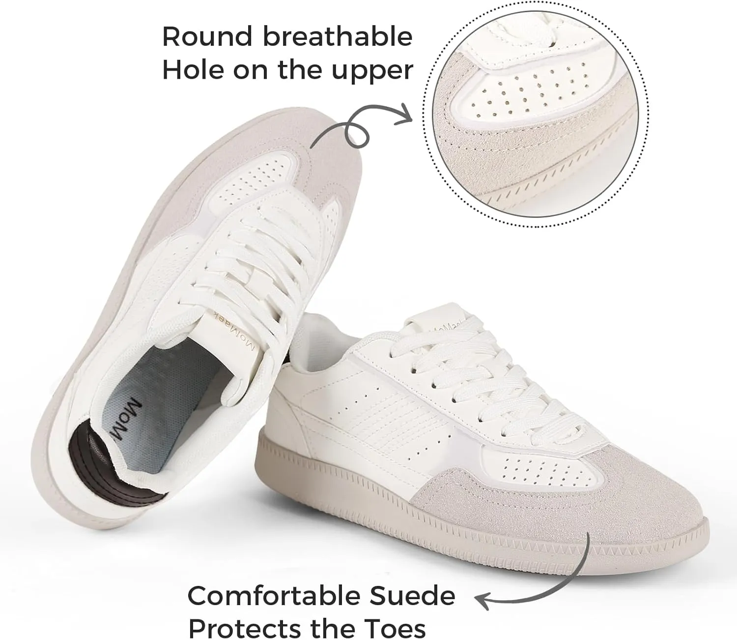 Women's Tennis Skate Sneakers Fashion Classic Retro Gum Sole Shoes Casual Walking Footwear Anti Slip Trainers