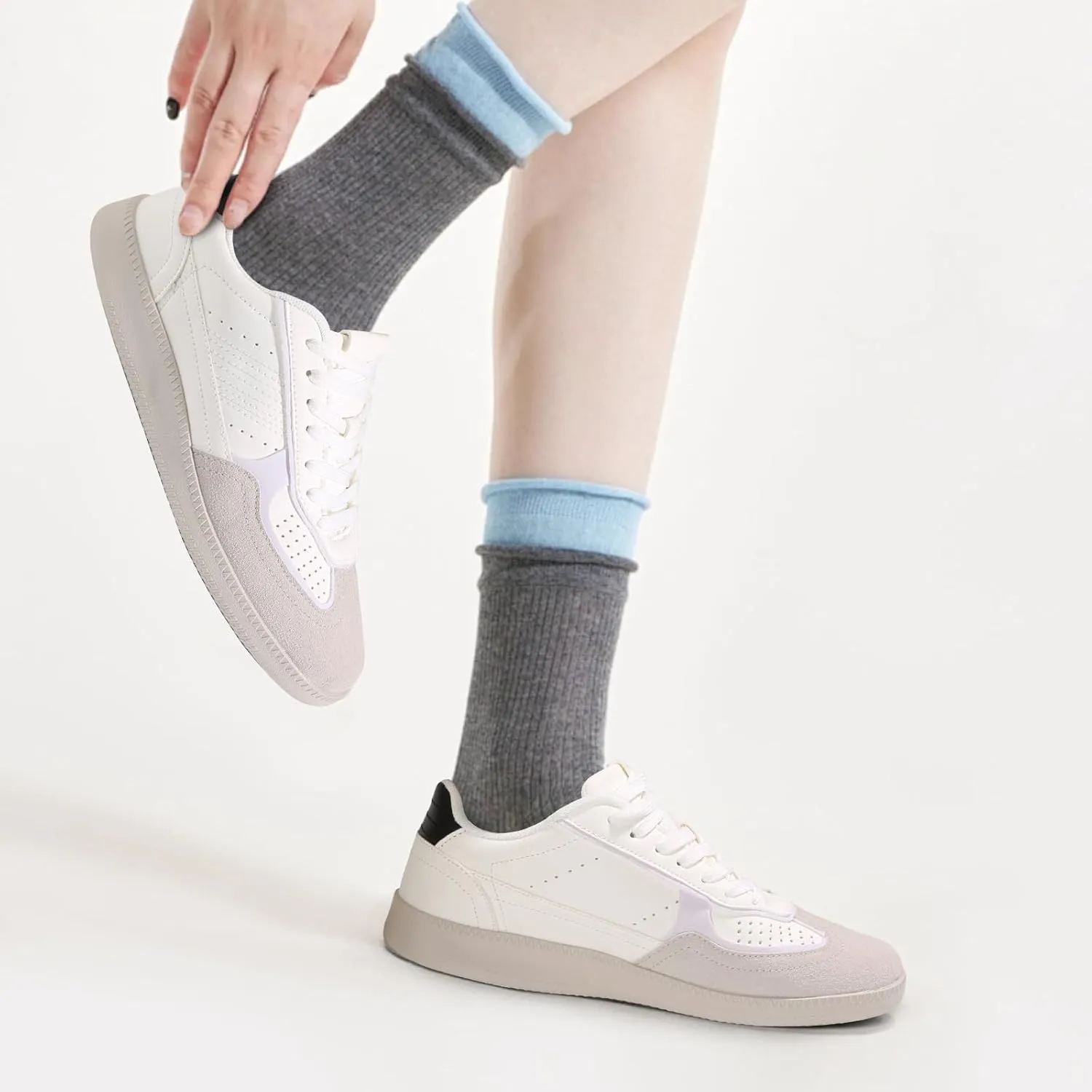 Women's Tennis Skate Sneakers Fashion Classic Retro Gum Sole Shoes Casual Walking Footwear Anti Slip Trainers