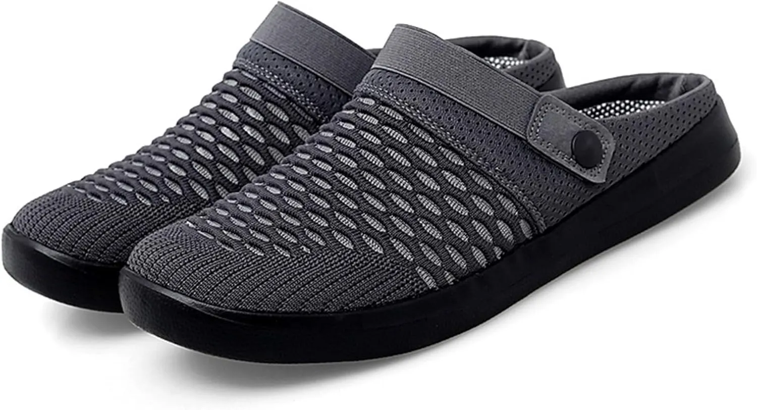 Women's Walking Shoes Knitted Breathable Clogs Lightweight Slip-On Mules Non-Slip Quick Drying Sandals Comfortable Garden Clogs Pool Water Shoe Hiking House Traveling Shoes Casual Beach Slippers