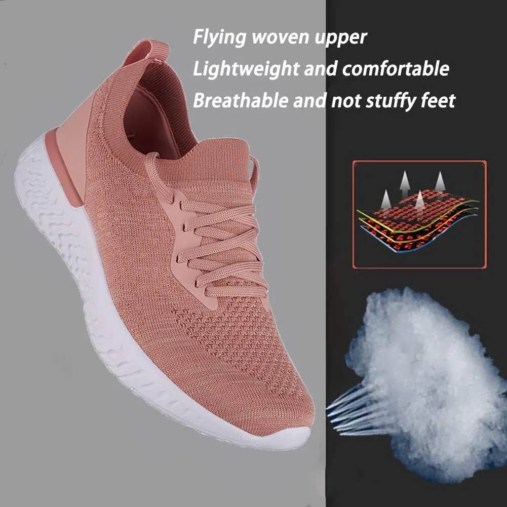 Womens Walking Shoes Slip-on Lightweight Mesh Sneakers Breathable Tennis Comfortable Socks Shoes Track and Field Road Training Running Shoes Sport Shoes US6-12 (W)