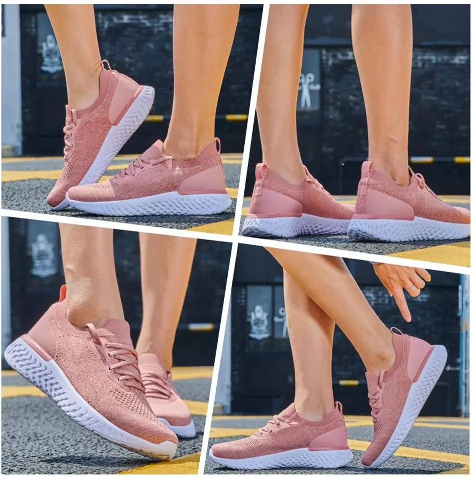 Womens Walking Shoes Slip-on Lightweight Mesh Sneakers Breathable Tennis Comfortable Socks Shoes Track and Field Road Training Running Shoes Sport Shoes US6-12 (W)