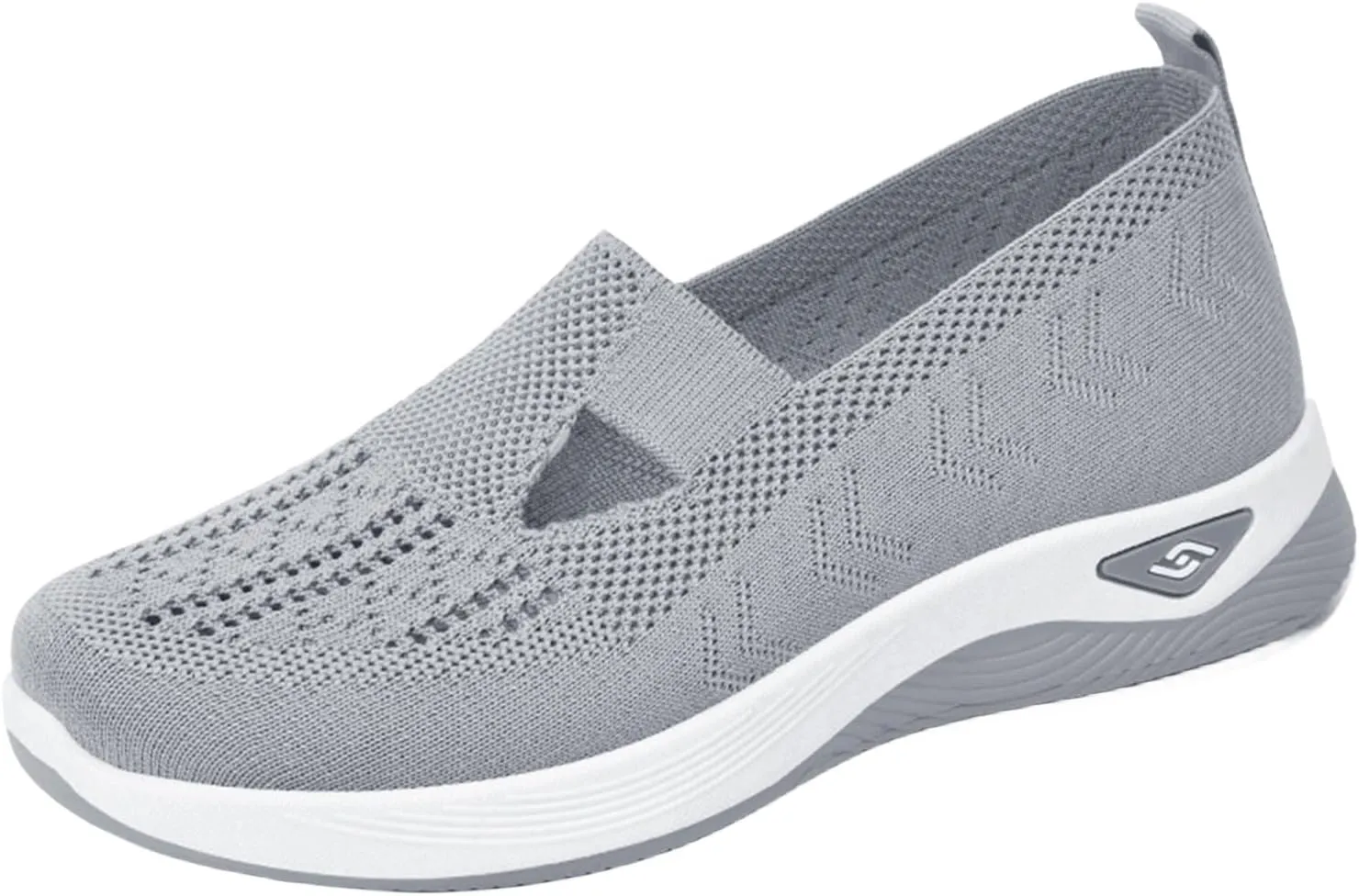Womens Walking Shoes Woven Orthopedic Breathable Soft Shoe Comfortable Arch Support Sneakers Air Cushion Athletic Shoes Hands Free Slip in Sneaker Mesh Running Trainers Anti-Skid Sports Sneakers
