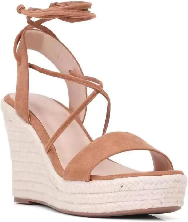 Women's Wedge Platform Espadrille Open Toe Lace-Up Sandals, Cross Strap Wedge Sandals Summer Espadrilles Ankle Strap Buckle Platform Sandals