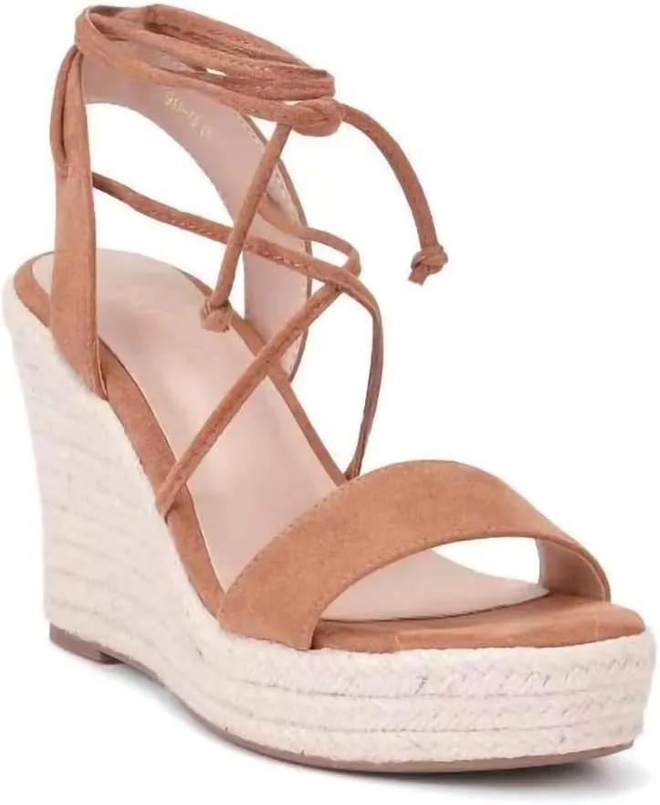 Women's Wedge Platform Espadrille Open Toe Lace-Up Sandals, Cross Strap Wedge Sandals Summer Espadrilles Ankle Strap Buckle Platform Sandals