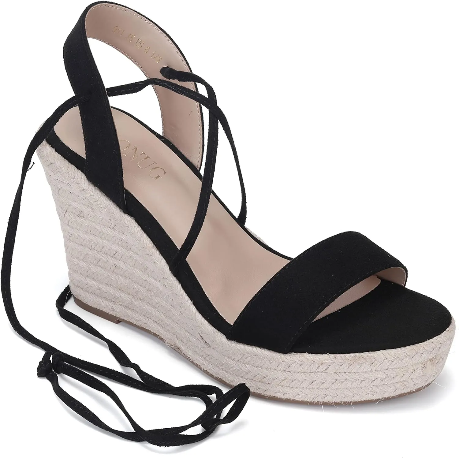 Women's Wedge Platform Espadrille Open Toe Lace-Up Sandals, Cross Strap Wedge Sandals Summer Espadrilles Ankle Strap Buckle Platform Sandals