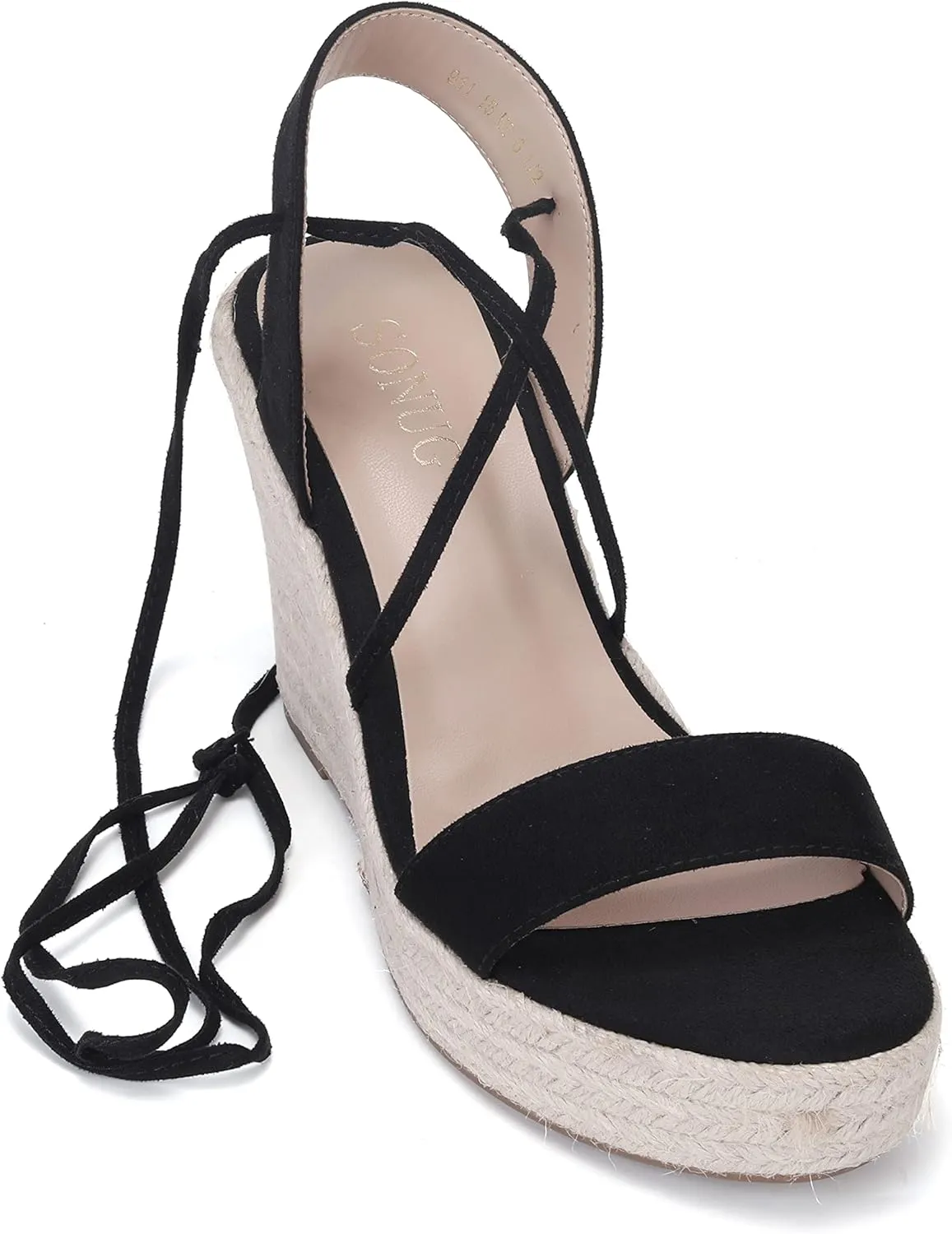 Women's Wedge Platform Espadrille Open Toe Lace-Up Sandals, Cross Strap Wedge Sandals Summer Espadrilles Ankle Strap Buckle Platform Sandals