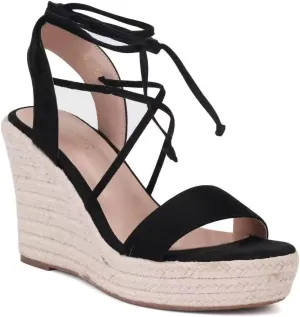 Women's Wedge Platform Espadrille Open Toe Lace-Up Sandals, Cross Strap Wedge Sandals Summer Espadrilles Ankle Strap Buckle Platform Sandals