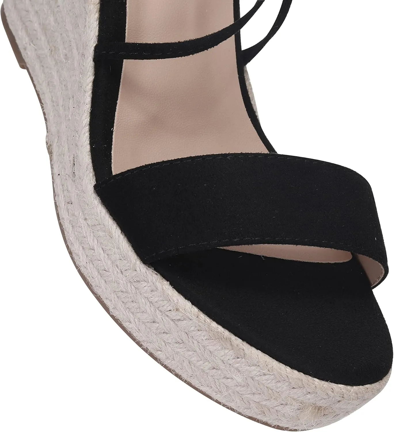 Women's Wedge Platform Espadrille Open Toe Lace-Up Sandals, Cross Strap Wedge Sandals Summer Espadrilles Ankle Strap Buckle Platform Sandals