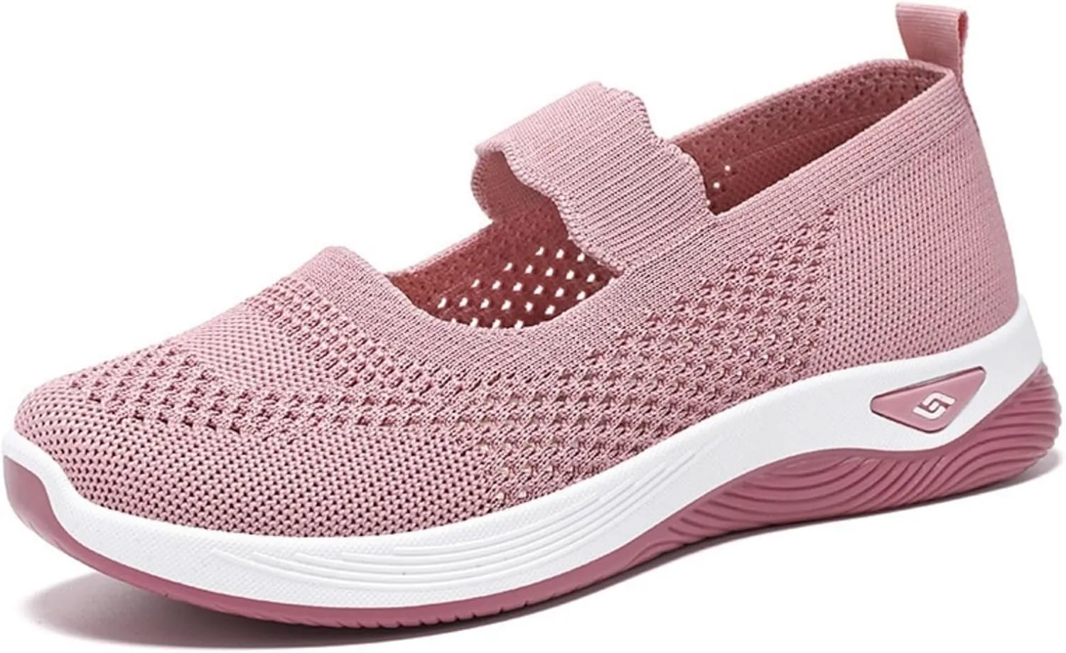 Women's Woven Orthopedic Breathable Soft Shoes Comfortable Walking Nurse Shoes Casual Diabetic Foam Shoe Go Walk Slip on Sneakers Lightweight Mesh Trainers Anti-Skid Sports Shoe with Arch Support