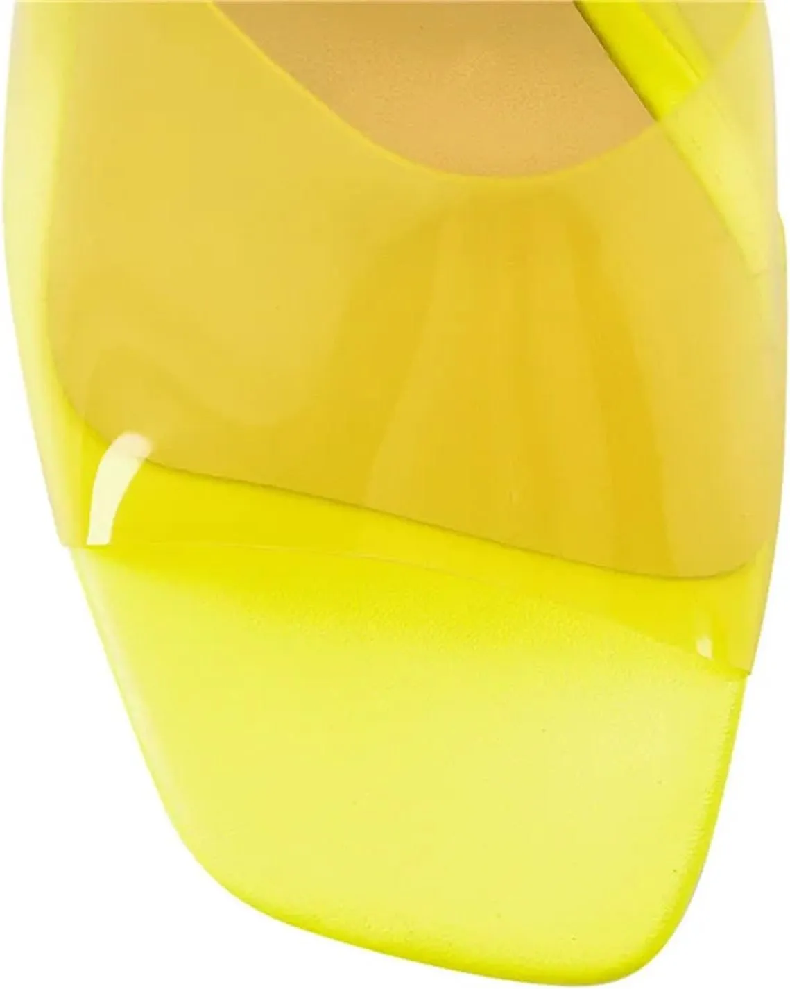 Women's Yellow PVC Mules - Tapered Spike Heel Summer Sandals