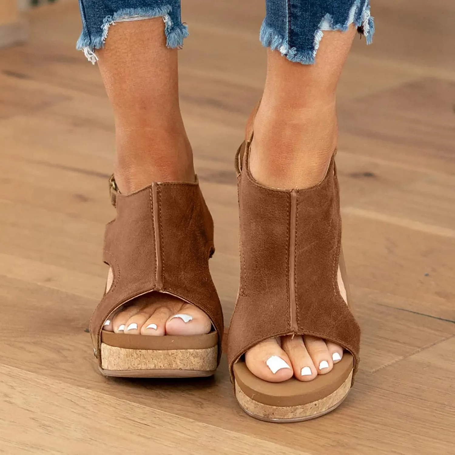 Womenyiaor Wedge Sandals for Women, Women's Platform Sandals Wedge Heel Sandals Ankle Strap Open Toe Sandals Casual Summer Dressy Espadrilles Wedges Shoes Ladies Sandals