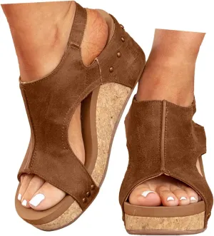 Womenyiaor Wedge Sandals for Women, Women's Platform Sandals Wedge Heel Sandals Ankle Strap Open Toe Sandals Casual Summer Dressy Espadrilles Wedges Shoes Ladies Sandals