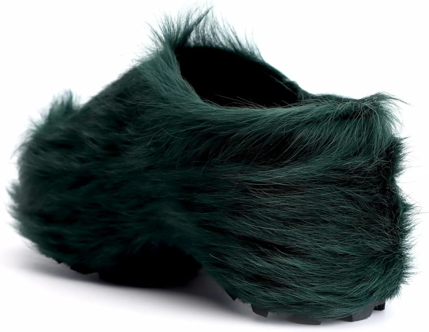 XOBZJH Long-Hair Calfskin Chunky Clog Slide for Women - Memory Foam Luxury Slip on Shoes Women's Mules & Platform Clogs,Designer Mules for Women 2024